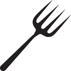 Pitchfork Tool in Silhouette Vector | Black Vector Art Illustration for Farming Designs