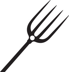 Pitchfork Tool in Silhouette Vector | Black Vector Art Illustration for Farming Designs