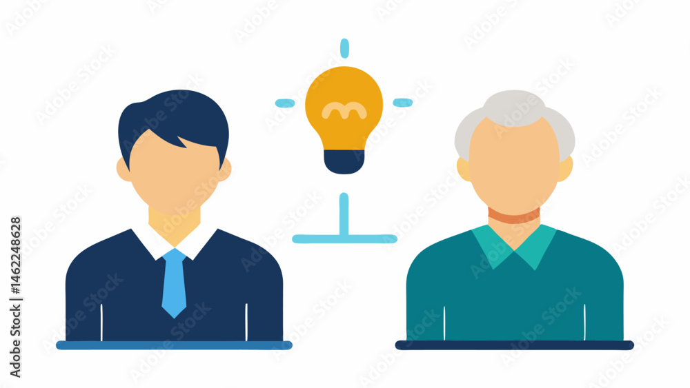Poster mentorship connection a pairing of a senior professional guiding a junior individual from a differen