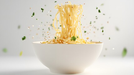 4D Ramen Bowl with Levitating Noodles for Steaming Culinary Visuals