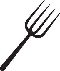 Pitchfork Tool in Silhouette Vector | Black Vector Art Illustration for Farming Designs