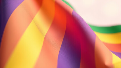 Rainbow LGBT flag gently waving with soft pastel background symbolizin