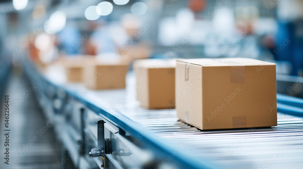 Poster professional atmosphere in an efficient logistics processing center
