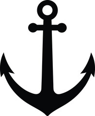 Black Anchor Silhouette Minimalist Maritime Design