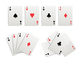 Playing cards. Vector illustration isolated on white background.