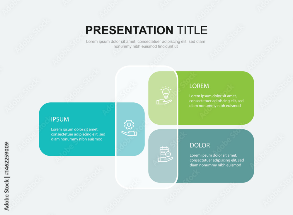 Aufkleber 3 step infographic template. Banner presentation with icons and columns. Vector illustration suitable for business information and web graphic design.