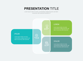 3 step infographic template. Banner presentation with icons and columns. Vector illustration suitable for business information and web graphic design.