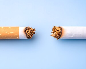 A broken cigarette, signifying quitting smoking