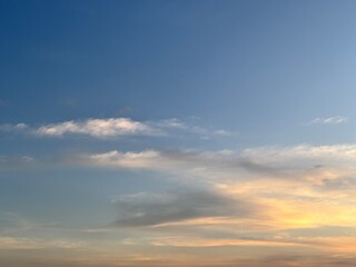 beautiful evening sky, natural blue orange gradient background, light to dark transition atmosphere