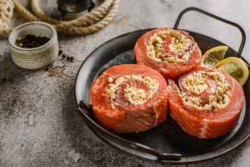 frozen salmon rolls with cheese