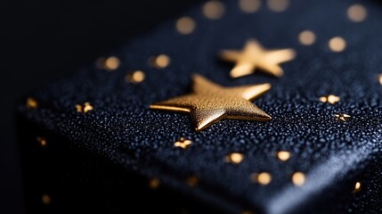 Dark gift box with gold stars