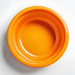 Bright orange bowl symbolizing creativity and warmth, showcasing simple design on a plain background