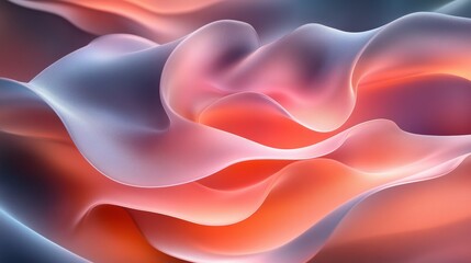 Fototapeta premium Abstract Waves of Colorful Fabric Creating Soft Flowing Textures