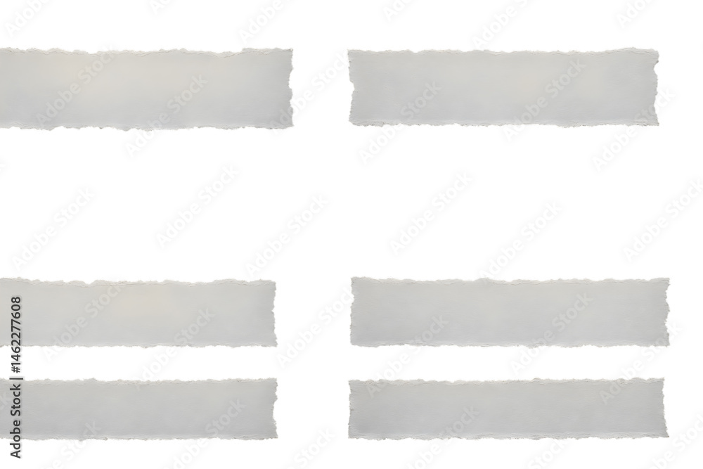 Poster torn paper pieces: four isolated pieces of torn paper with a minimalist aesthetic. they provide a cl