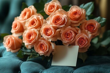 Elegant Mother's Day Roses Bouquet with Greeting Card