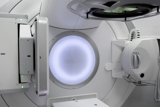 Advanced medical linear accelerator in therapeutic oncology. Concept of advanced medical technology.