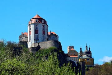 general view of Vranov nad Dyjí castle, April 2025, Czech Republic