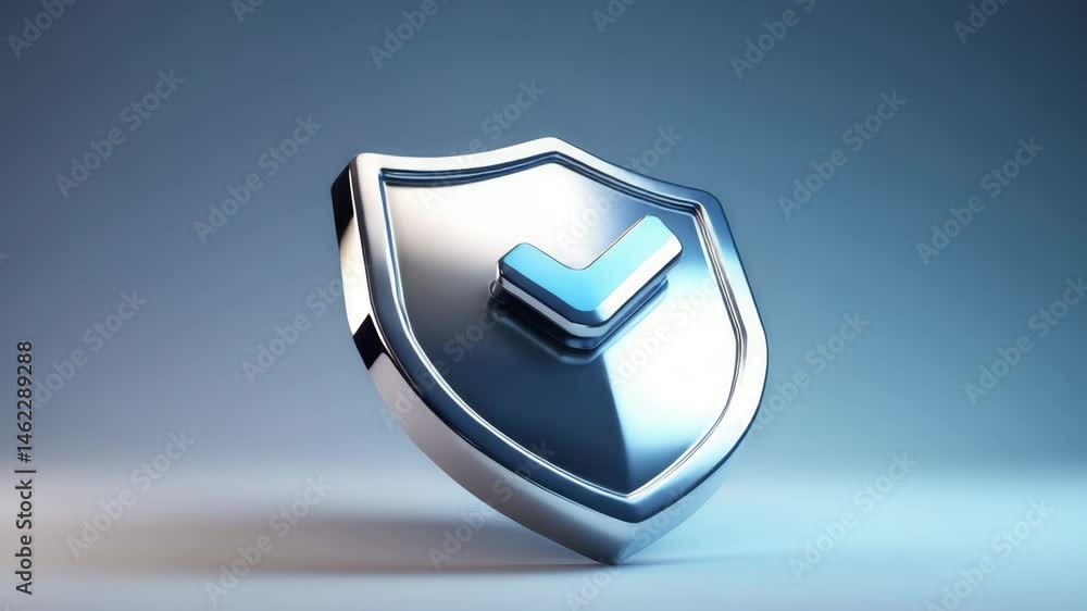 Aufkleber a ai security shield with a rotating checkmark icon, denoting cybersecurity, trust, and data protect