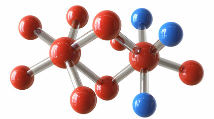 Red And Blue Molecular Structure
