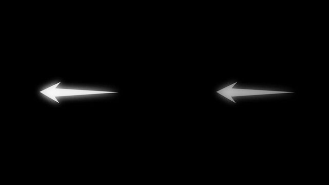Glowing abstract left sight moving business arow 4k animation.
