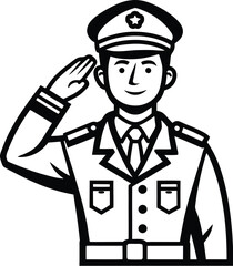 Soldier saluting silhouette