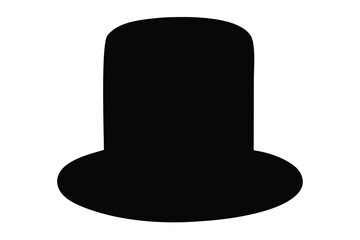 black top hat on white background