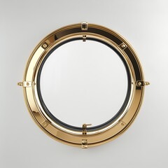 Gold Ship Porthole with Nautical Decor.