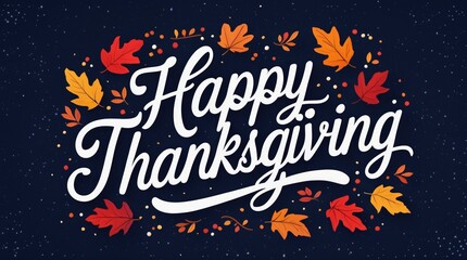 Happy Thanksgiving with Leaves
