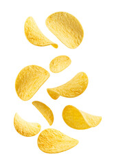 Flying, Floating and Levitating Golden Potato Chips