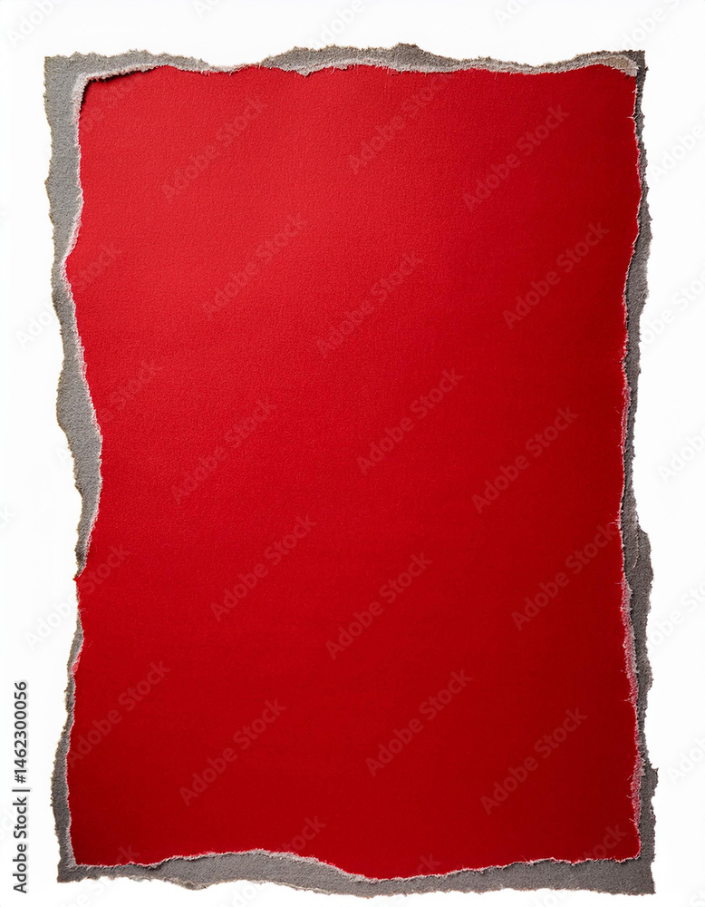 Poster red paper with rough torn edges. use this graphic element for your design with copy space.