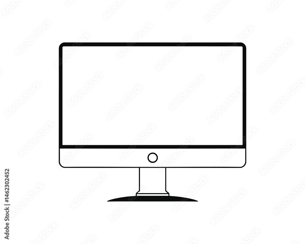Wall mural a simple computer monitor outline for technology concepts design