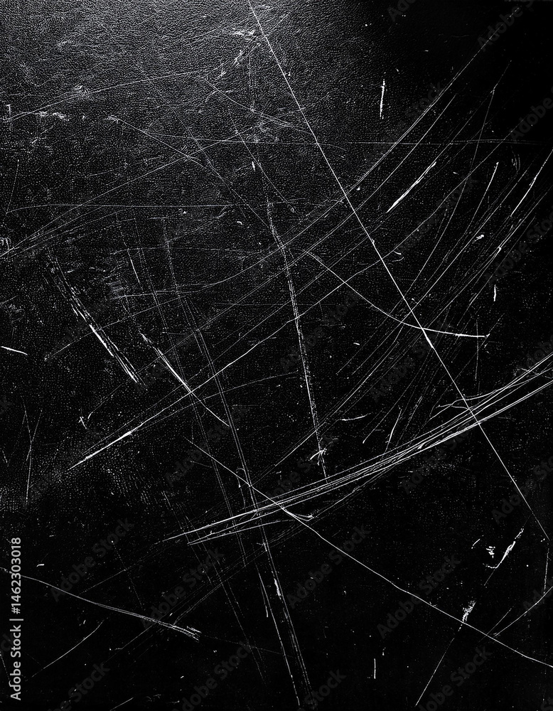 Aufkleber black surface texture with scratches and damage marks creates a distressed and worn background, idea