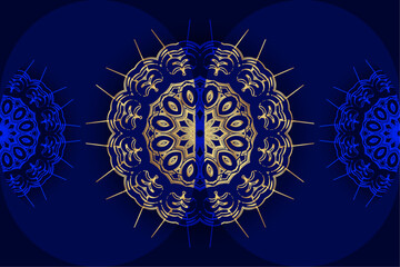 Mandala Art Design with Twin Circular Sacred Motifs

