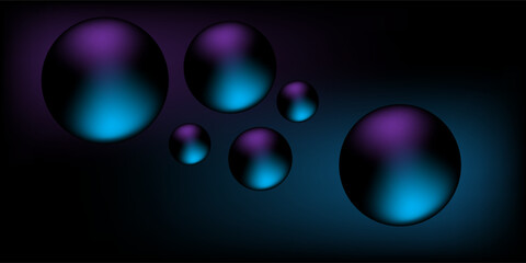 Blue and purple abstract background with glowing circle pattern. Geometric line design.
