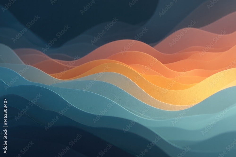 Poster abstract design embodies theme of overcoming obstacles with fluid lines and evolving layers
