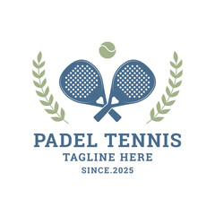 vintage padel tennis logo vector illustration badge design