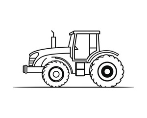 Simple tractor outline drawing for farming and agriculture work
