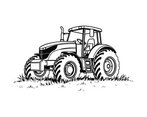 Tractor in a field ready for agricultural work on the farm