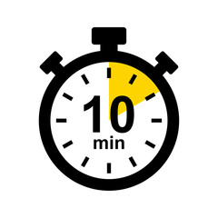 Stopwatch icon. 10 min timer