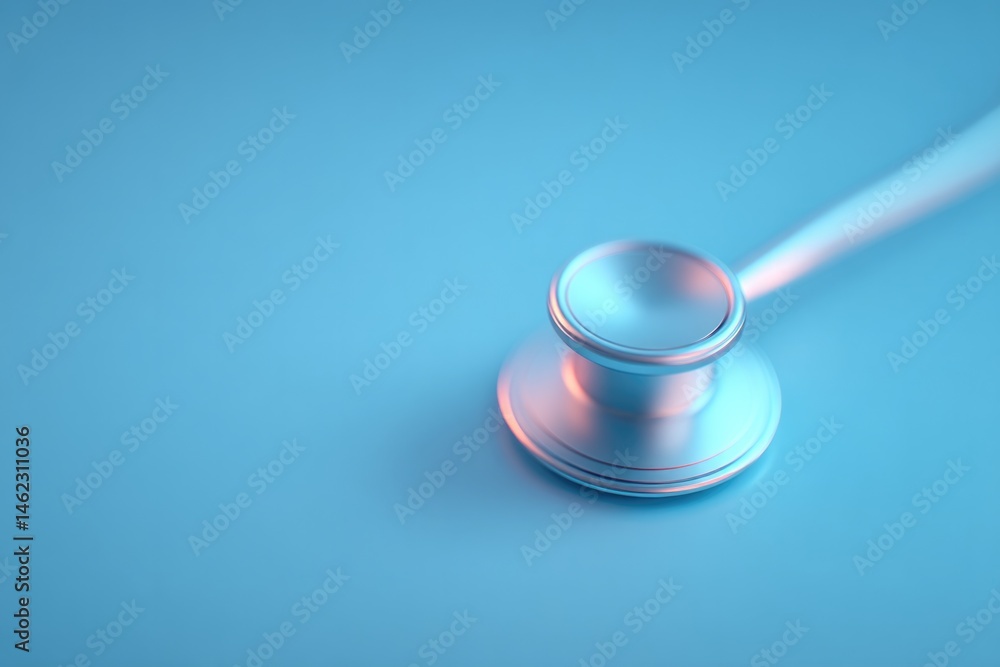 Aufkleber capture minimalistic medical scene featuring stethoscope resting on plain surface with ample copy sp