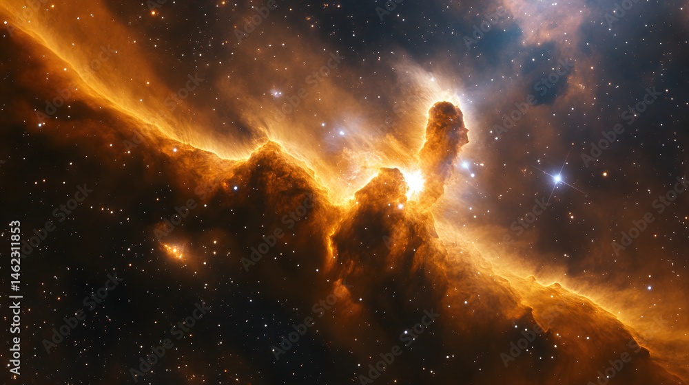 Poster cosmic nebulae display of glowing celestial structures.