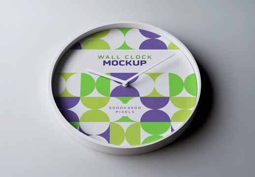 Rounded Wall Clock Branding Mockup