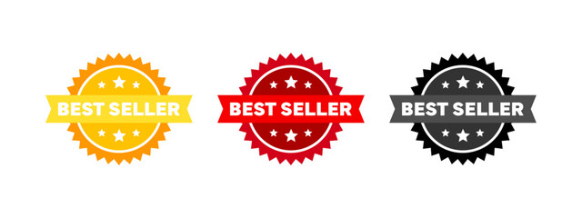 Sticker best seller set. Best seller icon