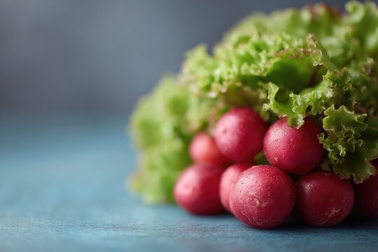 close-up of fresh organic vegetables on rustic wooden table