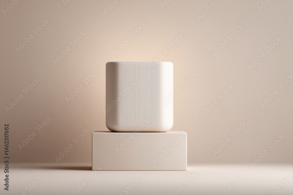 Poster minimalistic empty podium with frame on blank background