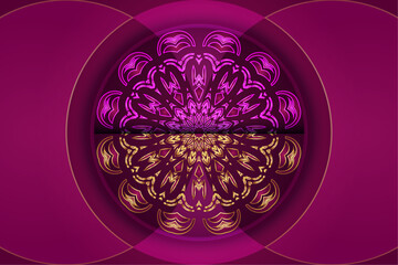 Repetitive Mandala Style Design with Geometric Elements

