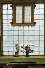 An old large factory with windows and workshops
