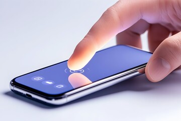 Fingertip gently touches a smartphone screen, initiating a call