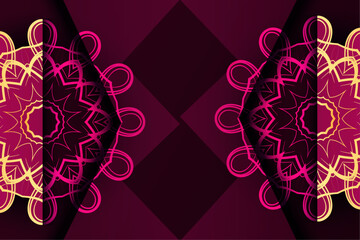 Kaleidoscopic Geometric Pattern with Red Yellow Interlocking Shapes

