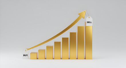 Growing Bar Chart with Upward Trend
